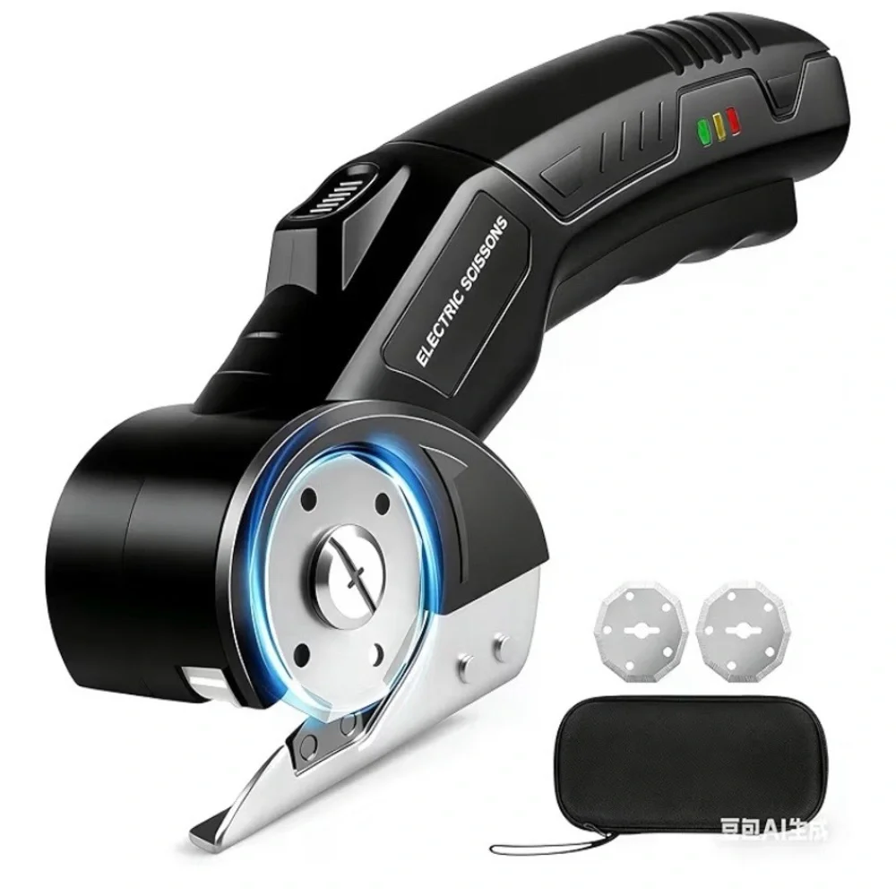 NEW - Green Cordless Electric Scissors, 4V Rechargeable Cardboard Box Cutter - Picture 1 of 7